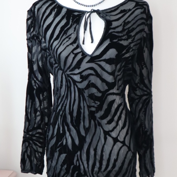 Victoria's Secret Tops - Vintage Victorias Secret Sheer Tunic Zebra Print Tie Front LARGE